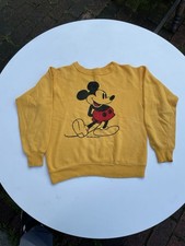 60s vintage Mickey Mouse by Disneyland Cartoon Logo sweatshirt yellow color