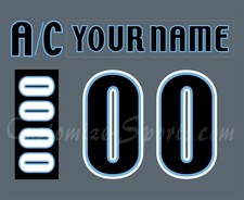 Milwaukee Admirals Customized Number Kit for 2007-2010 Away Uniform