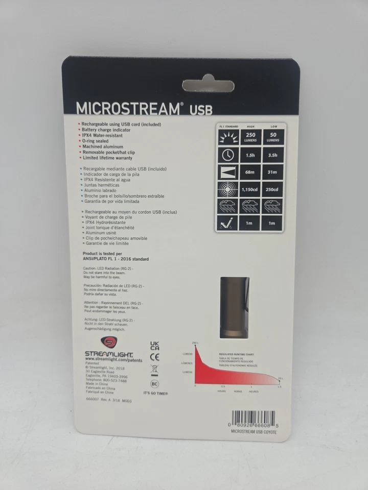 Streamlight 66608 MicroStream® Rechargeable USB LED Pen Light W/ Clip COYOTE - Image 2 of 2