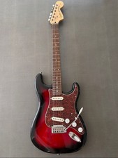 Squier Stratocaster Fender Guitar Rosewood Fingerboard, Antique Burst w/ case!