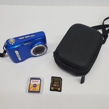 Kodak EasyShare C142 10MP Digital Camera Blue 3x Zoom Tested Strap Case SD Cards