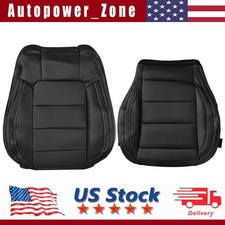 Driver Bottom Top Perf Leather Seat Cover Black For 2015-2023 Ford Mustang