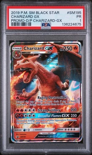 Pokémon TCG Charizard GX SM195 BLACK STAR PROMO PSA 1 LOW POP! POP 14🔥