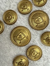 Polo Ralph Lauren Waterbury Gold Crown Crest Button Set for Blazer USA Vintage