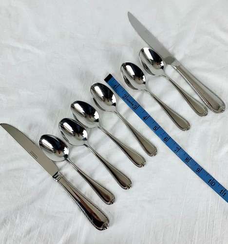 8 pc Reed and Barton Domain 18 10 Stainless Flatware 6 Teaspoons 2 Knives - Picture 10 of 12