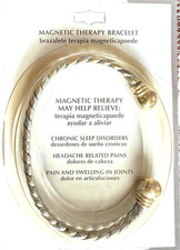 Magnetic Therapy Bracelet Two-Tone Open-ended Design, NEW