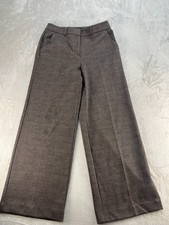 Simply Vera Vera Wang Wide Leg Pants Womens 10 Brown Houndstooth Dressy Preppy