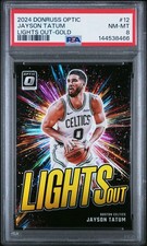 2024 Panini Optic Jayson Tatum Lights Out Gold Prizm /10 Psa 8 Pop 1/1 Top Grade