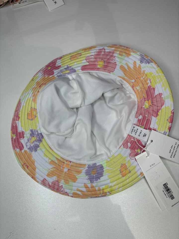 NWT Janie and jack girls Peach Tropical bucket hat 2t-3 - Image 3 of 4
