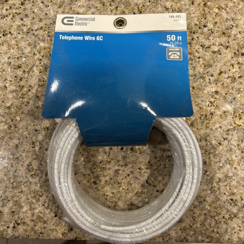 Commercial Electric 3 Station Phone Wire 26-Gauge White 50 ft. 188 493 ...