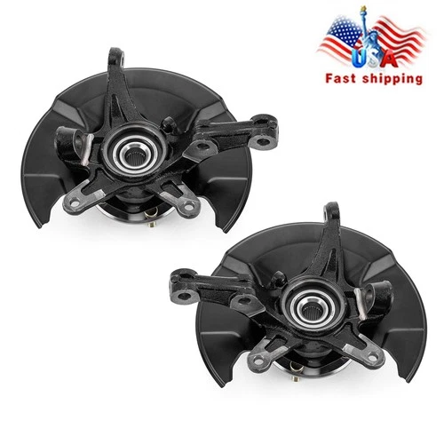 Pair Front Steering Knuckle & Wheel Hub Bearing Assy For 2006-2011 Honda Civic