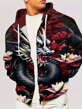 3D Dragon All Over Print Hoodie Zip