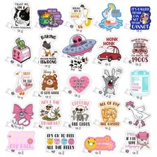 24 PCS Funny Badge Reels Retractable Nurse Bulk Cute Badge Holders Name ID Clip
