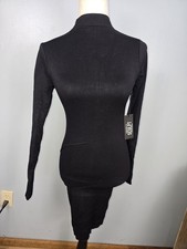 NWT! FOREVER 21 SCULPT Size Small Women's Black Dress Mock Neck Body Contour