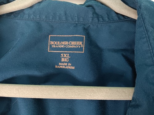 Camisa BOULDER CREEK Trading Company Talla 5XL Para Hombre Botón Manga Corta Azul Marino - Imagen 4 de 6