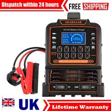 12V 24V Heavy Duty Battery Charger 15A Smart Fast Charger Pulse Repair For AGM