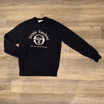 Sergio Tacchini Mens Black Linea Sport Internazionale Sweatshirt Size M Logo