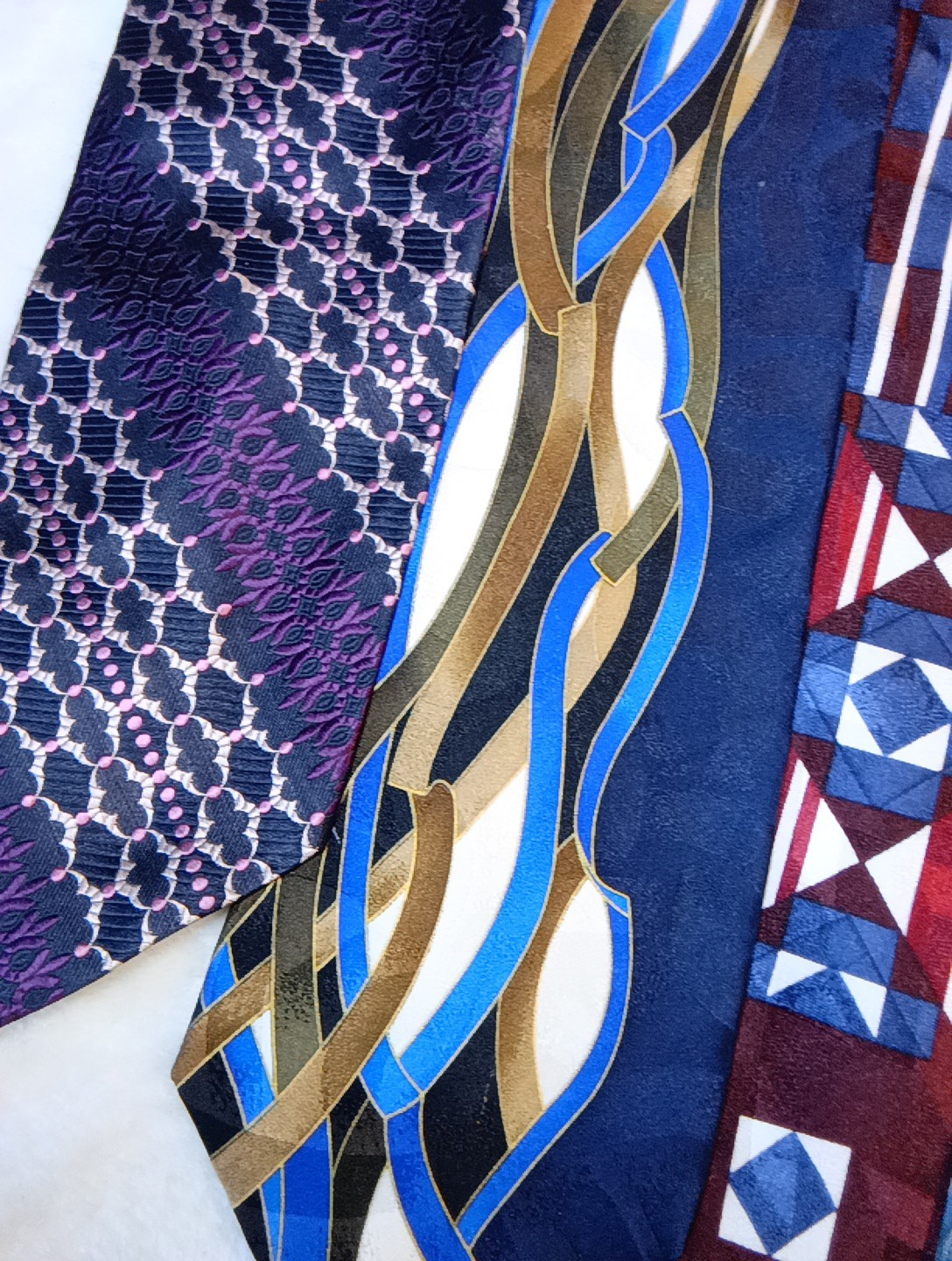 8 Bold Statement Neckties 52-60" Multi Colored Az… - image 3