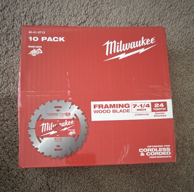 Milwaukee 48-41-0713 7-1/4'' 24T Carbide Framing Circular Saw Blade 10Pk