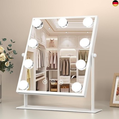 Hollywood Kosmetikspiegel mit Beleuchtung Groß, Schminkspiegel mit 9 LED Licht,