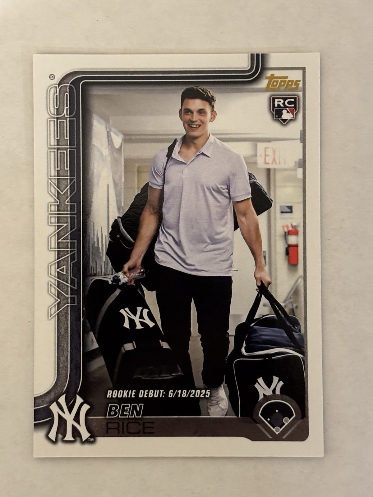 2025 Topps Update BEN RICE Golden Mirror SSP Variation Rookie Debut Yankees RC