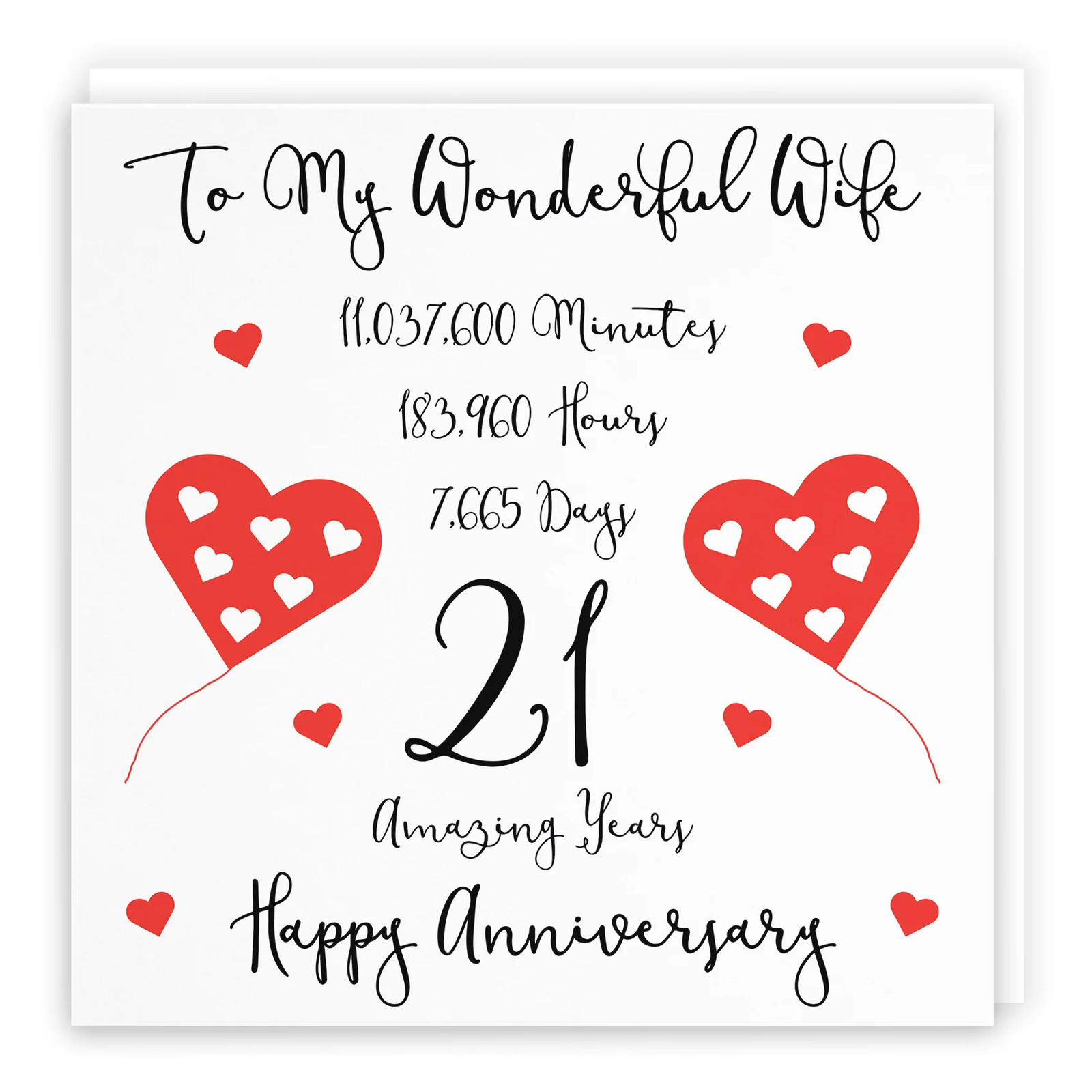21st Wife Anniversary Card Timeless
