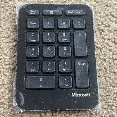 Microsoft Wireless Number Pad Keypad Black   Untested   No USB Receiver