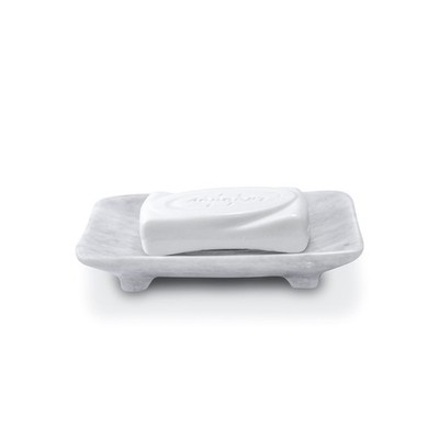Luxury Handmade Cloudy White Marble Soap Dish Holder with Drain for Bathroom ...
