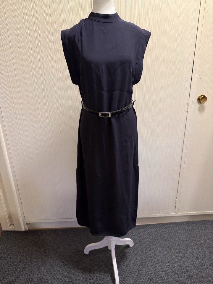 Zimmermann Size 0 8/10 Viscose Navy Dress RRP $ 599.00
