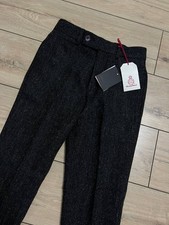 Men's Harris Tweed Asos Herringbone Wool Trousers Pants Slim Fit W 26 L 30