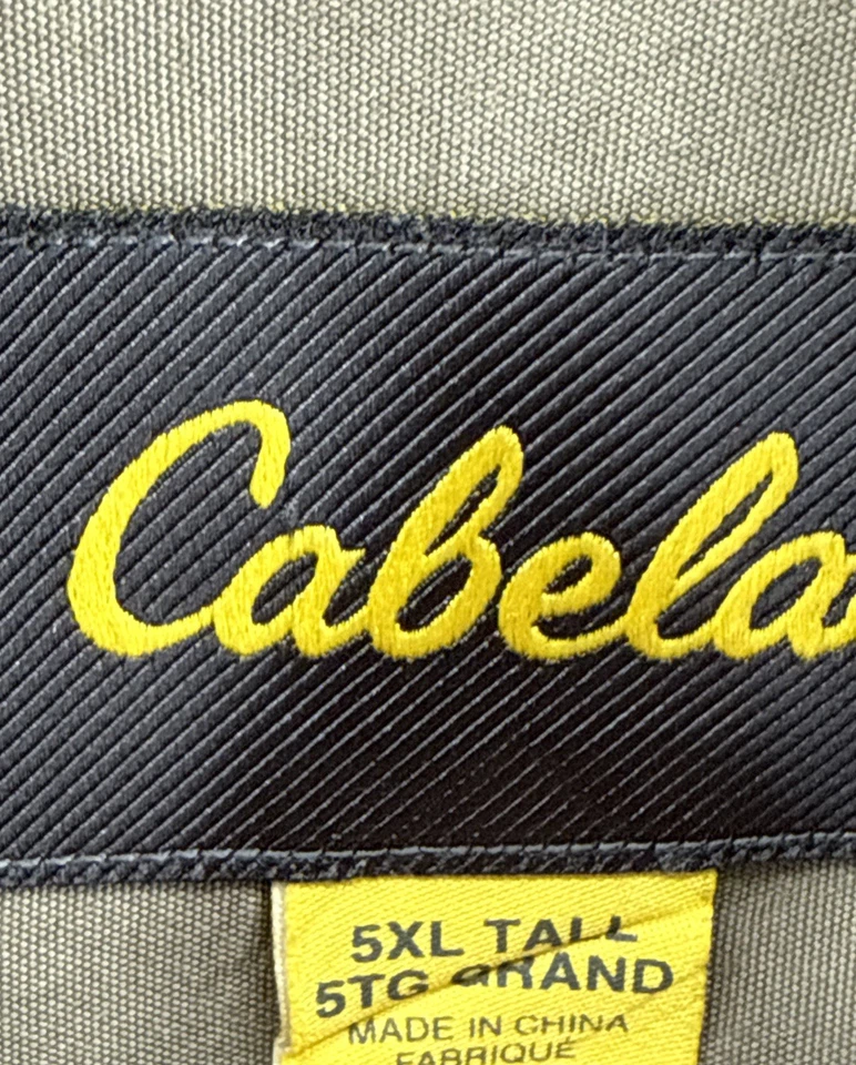 Cabelas Shirt Mens 5XL Tall Tan Safari Series Pocket Long Sleeve Button Up - Image 4 of 4
