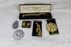 Lot of 6 Monet Vintage Costume Jewelry Pieces - 4 Pins/Clip-on Earrings/Bracelet