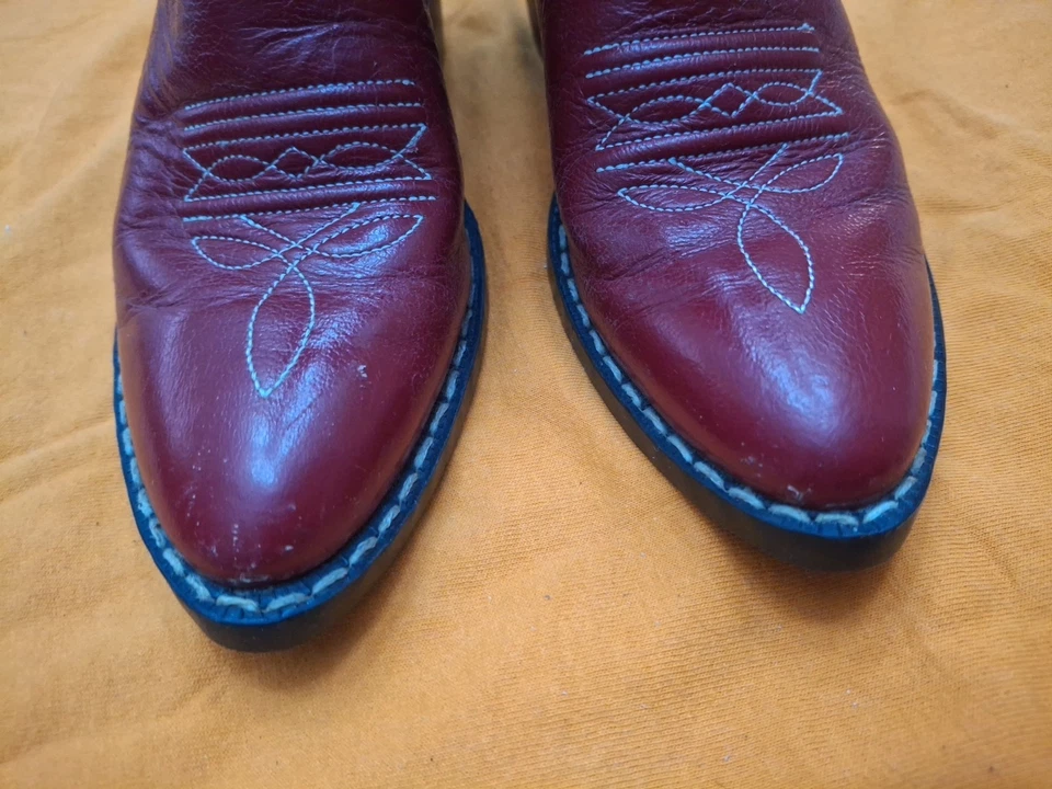 Botas de cuero rojas Old West para niños talla 13.0-D tan lindas Foto 2 de 4