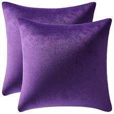 22x22 Throw Pillow Cases: 2 Pack Cozy Soft Velvet 22" x 22" Pack of 2 Purple