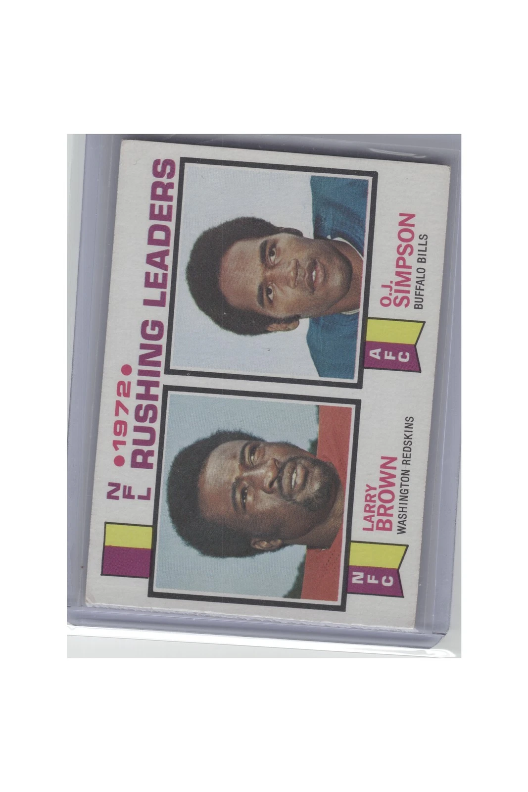 1973 Topps #1 1972 NFL Rushing Leaders (Larry Brown / O.J. Simpson) LL B9R3C58