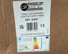  Extractor Fan Inline Shower Airvent 100mm Light Kit with timer LED LEDSLK