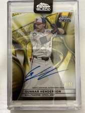 2025 Topps Chrome Black Gunnar Henderson CBA-GH Gold Mini-Diamond Refractor /50