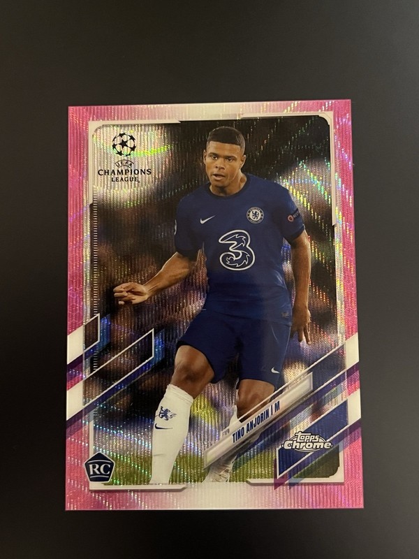 Tino Anjorin 2020-21 Topps Chrome UEFA PINK XFRACTOR Wave RC #97 Chelsea