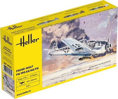 HELLER, Focke-Wulf Fw 190 A5/A8/F8 Militärflugzeuge zum Zusammenbauen und Lac...