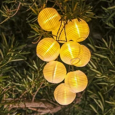 Solar Lantern String Lights - Outdoor Paper Lantern Lights Waterproof, Outdoor P