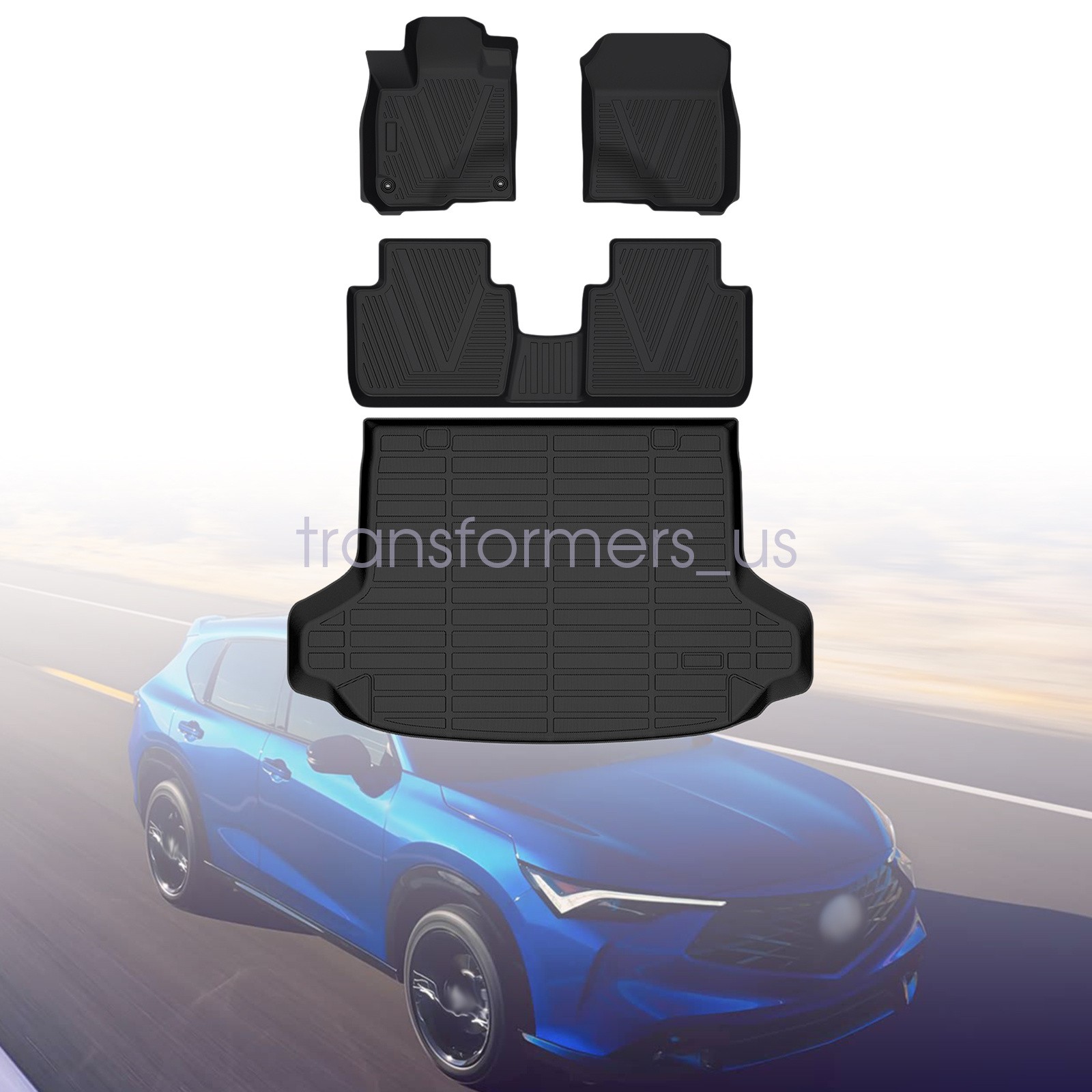 3D TPE Floor Mats & Trunk Cargo Liners Fits 2023-2025 Acura ADX & Honda HR-V New