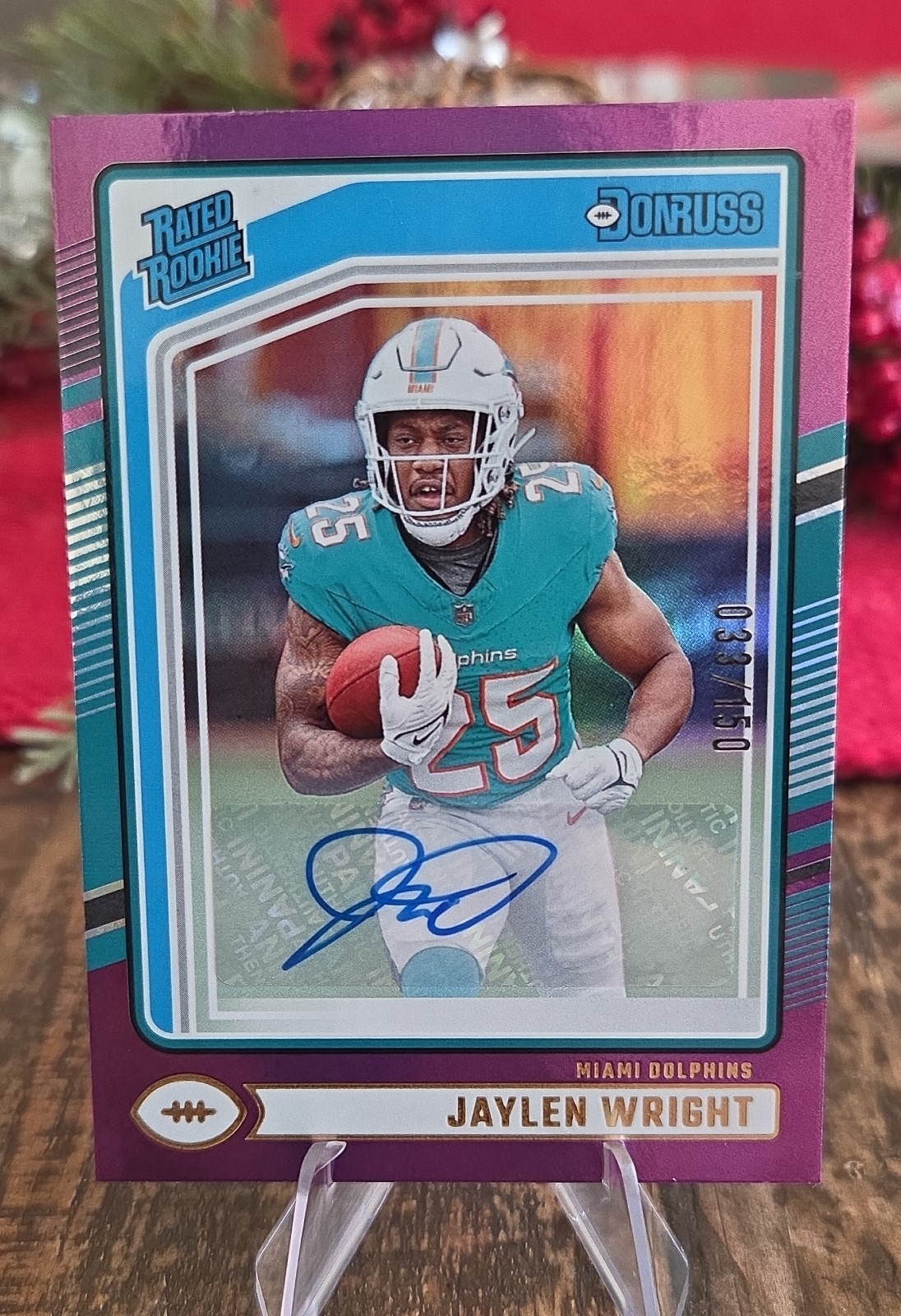 2024 Donruss Rated Rookie Jaylen Wright #344 Purple Autographs /150 Auto Rc