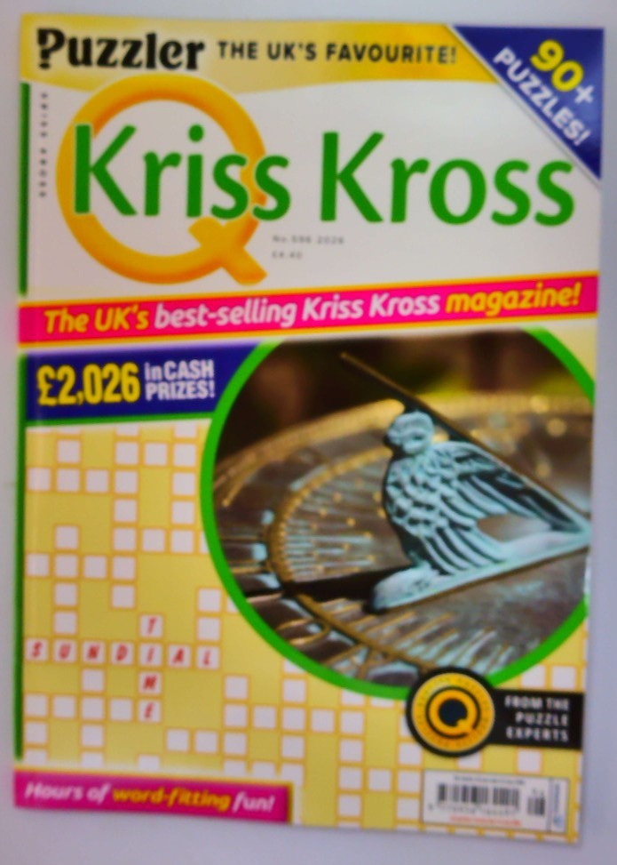 Puzzler Q Puzzle magazines Kriss Kross #596 2026 Hours of fun! 90+ puzzles