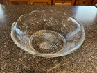 Vintage Anchor Hocking Clear Glass Serving Bowl Harvest Grape Pattern 9 In Dia