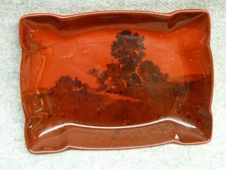 BEAUTIFUL ROYAL DOULTON RED FLAMBE DISH 1900S COUNTRY CHARLES J NOKE SIGNATURE
