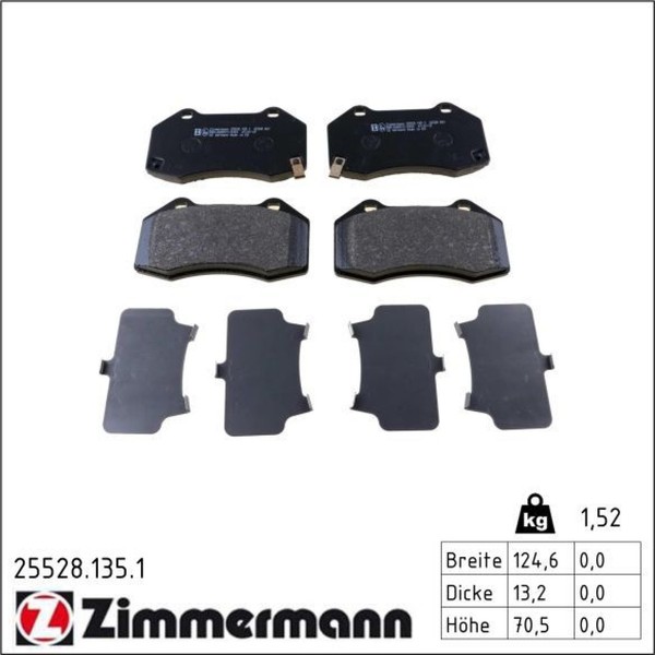 Zimmermann 25528.135.1 Bremsbelagsatz FüR Abarth Mazda Fiat MX 5 MX 5 RF 124 ND-image