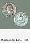 1938 Washington 90% Silver Quarter F-VF