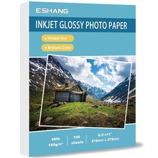 Glossy Inkjet Photo Paper 100 Sheets 8.5x11 Inches 48lb Professional Photogra...