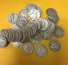 50 Mercury (Winged Liberty Head) Dimes. One full roll of 50 with random dates.
