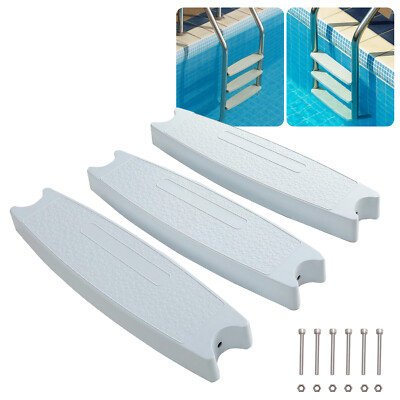 3pcs Universal 18'' Swimming Pool Ladder Steps Molded Rung Pedal Accessory Tread